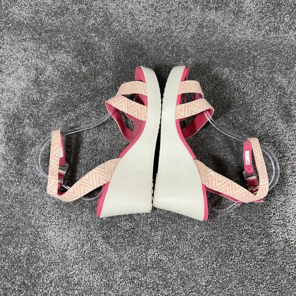 Crocs Leigh Graphic 15313 Women’s Sz 10 Chevron Ankle Strap Wedge Heel Sandals - Picture 7 of 11